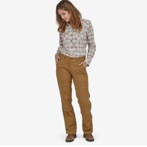 Womens Iron Forge Hemp Canvas Double Knee Pants Size 2 Brown